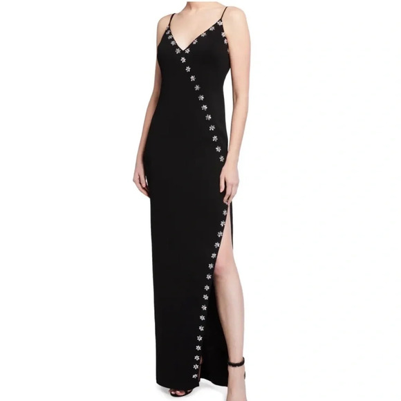 Jay Godfrey Elisa Sleeveless Stretch Crepe Gown Sz 4 Wrap Front Maxi Dress - Picture 1 of 8
